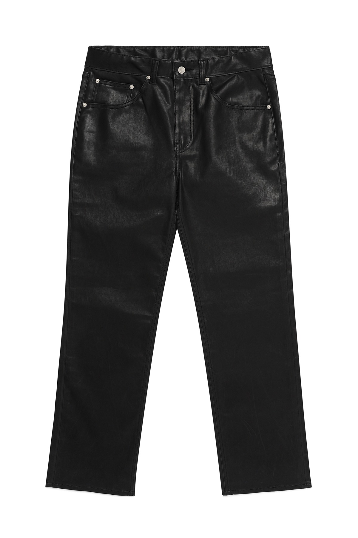 #0335 Carbon coated semi wide jeans