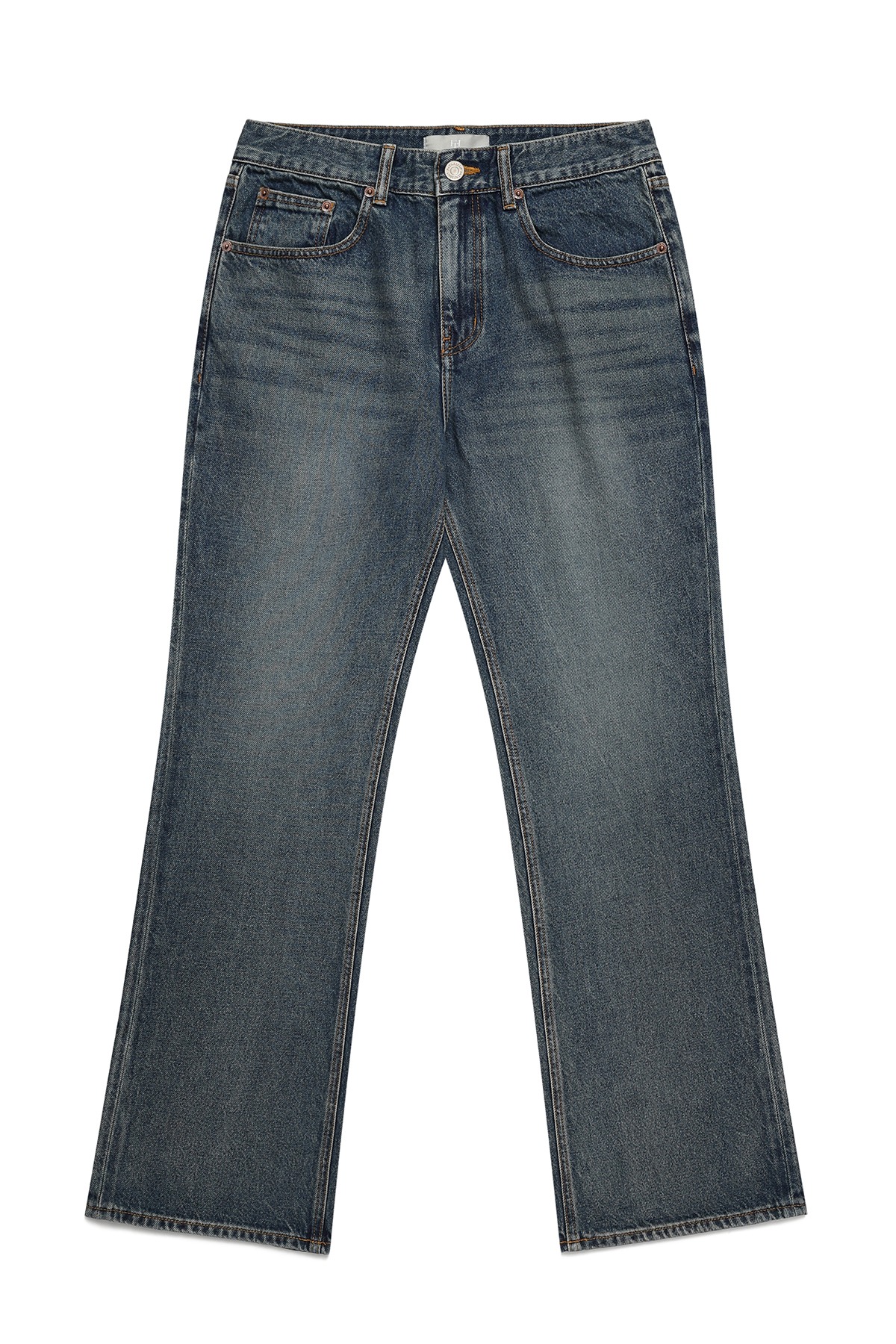 #0311 Vintage washed semi flare jeans