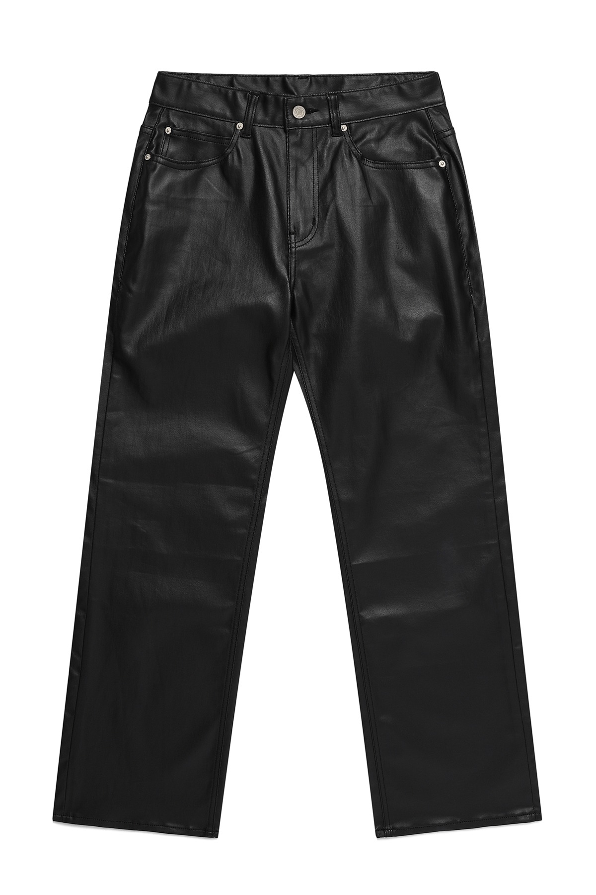 #0336 Eco Carbon coated semi wide jeans