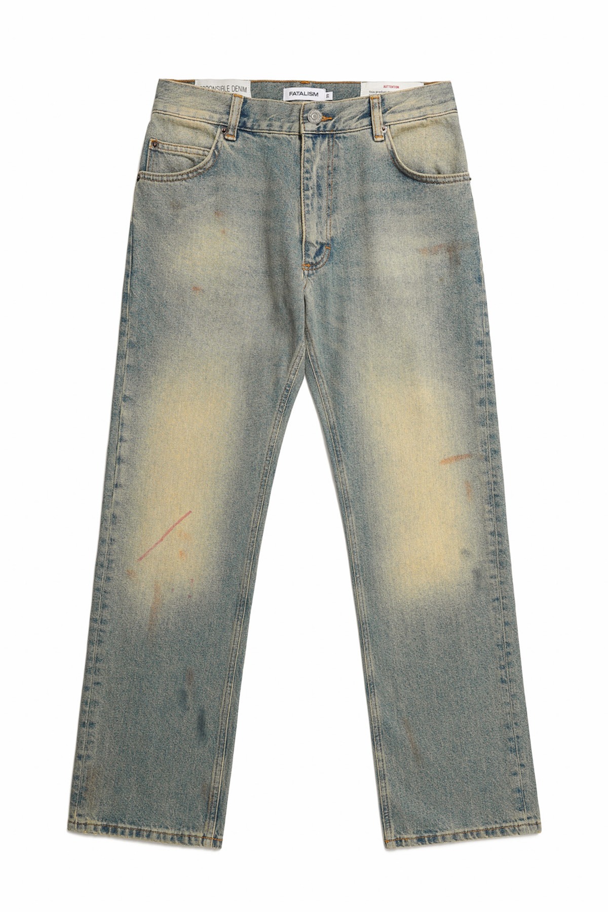 #0323 MILITARY BLUE DIRTY WASH CROP JEANS