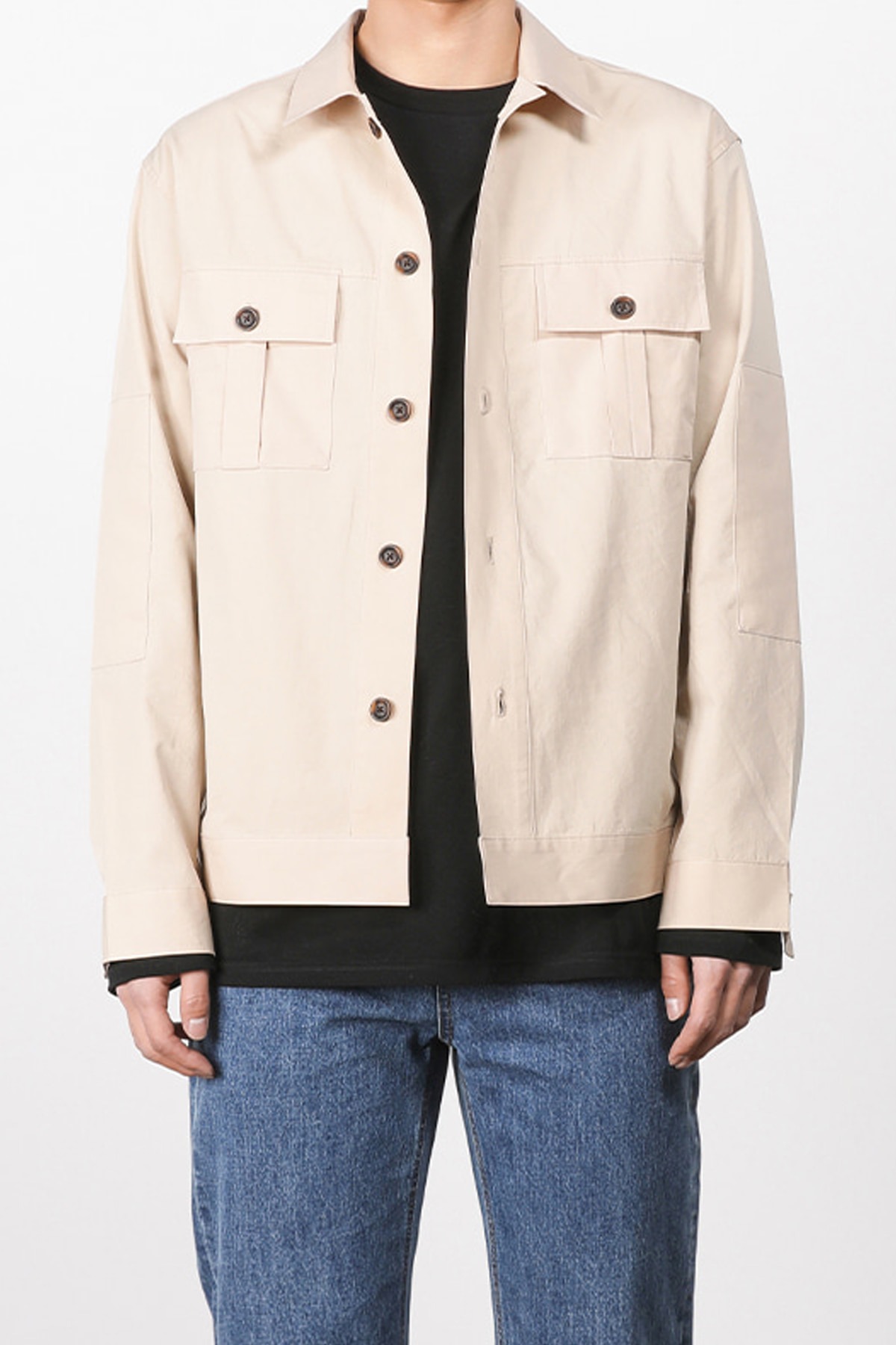 #jp36 Fatigue pocket shirt jacket (beige)